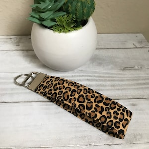 Cheetah Print, Fabric Key Fob Wristlet, Key Chain, Key Fob, Keys, Key Fob Wristlet, Lanyard Keychain, Mini Key Fob, XS Key Fob