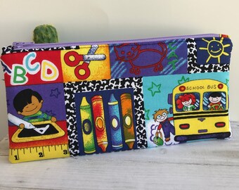 Pencil Pouch, Zipper Pouch, Back To School, Pencil Case, Teacher Gift, School Supplies, Makeup Bag, Cosmetic Bag, Eyeglass Case