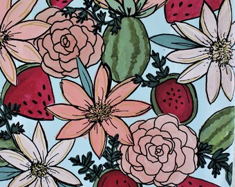 Watermelon & Flowers