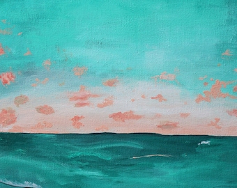 Teal Ocean Sunset