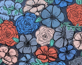Blue and Rust Flowers
