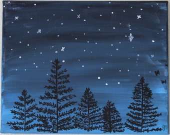 Tree-Filled Night Sky