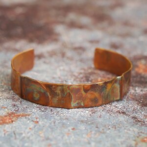 Copper Cuff Bracelet - Folded & Flame-torched