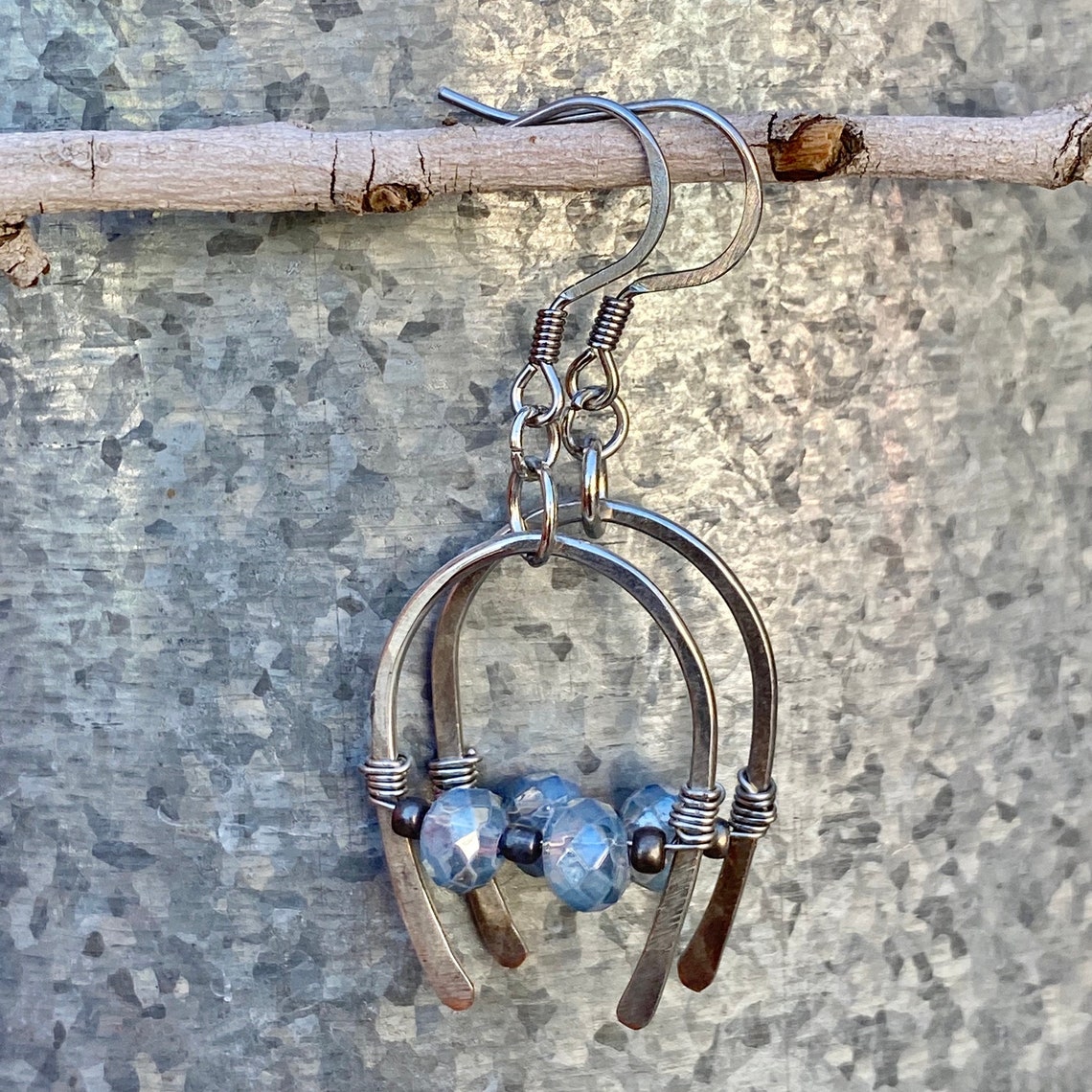 Hammered Horseshoe Earrings Etsy