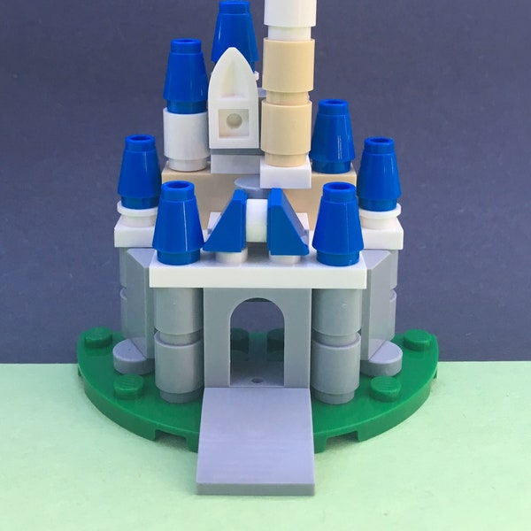 Mini Cinderella's castle Lego® brick MOC build - Disney Cruise Fish Extender gift Idea for boys, girls, teens! Wedding cake topper