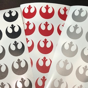 15 vinyl Rebel Alliance shaped decal stickers - 1 inch - Disney Cruise fish extender gift ideas for moms, girls envelope seals Star Wars