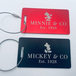 Mickey or Minnie Mouse Luggage or stroller tag - stand out on your next Disney trip - fish extender idea for teens and dads customizable