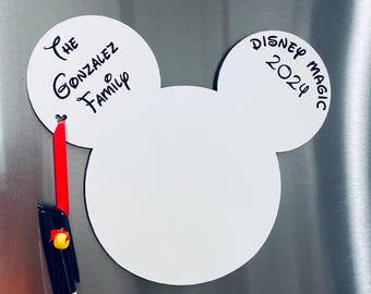 Customizable Disney Cruise cabin door dry erase board - Magnetic w/ dry erase marker - World Disneyland 2025 2026 fish extender
