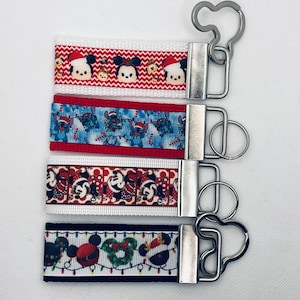 Mickey Christmas themed key ring/Keychain fob or backpack pull  - Disney Cruise Fish extender gift idea for kids, boys, girls Stitch Minnie