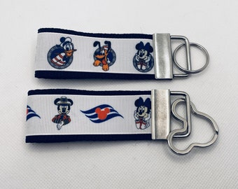 Disney Cruise Line theme key fobs - Mickey & Minnie or Fab 5 - Fish extender gift idea for moms dads teens backpack pull Donald Goofy Pluto