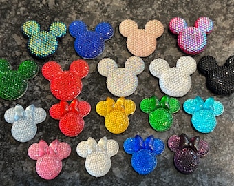 Minnie & Mickey Mouse shaped glitter magnets - set of 5 - Disney Cruise Door or Fish Extender,  Trading teacher gift idea exchange moms dads
