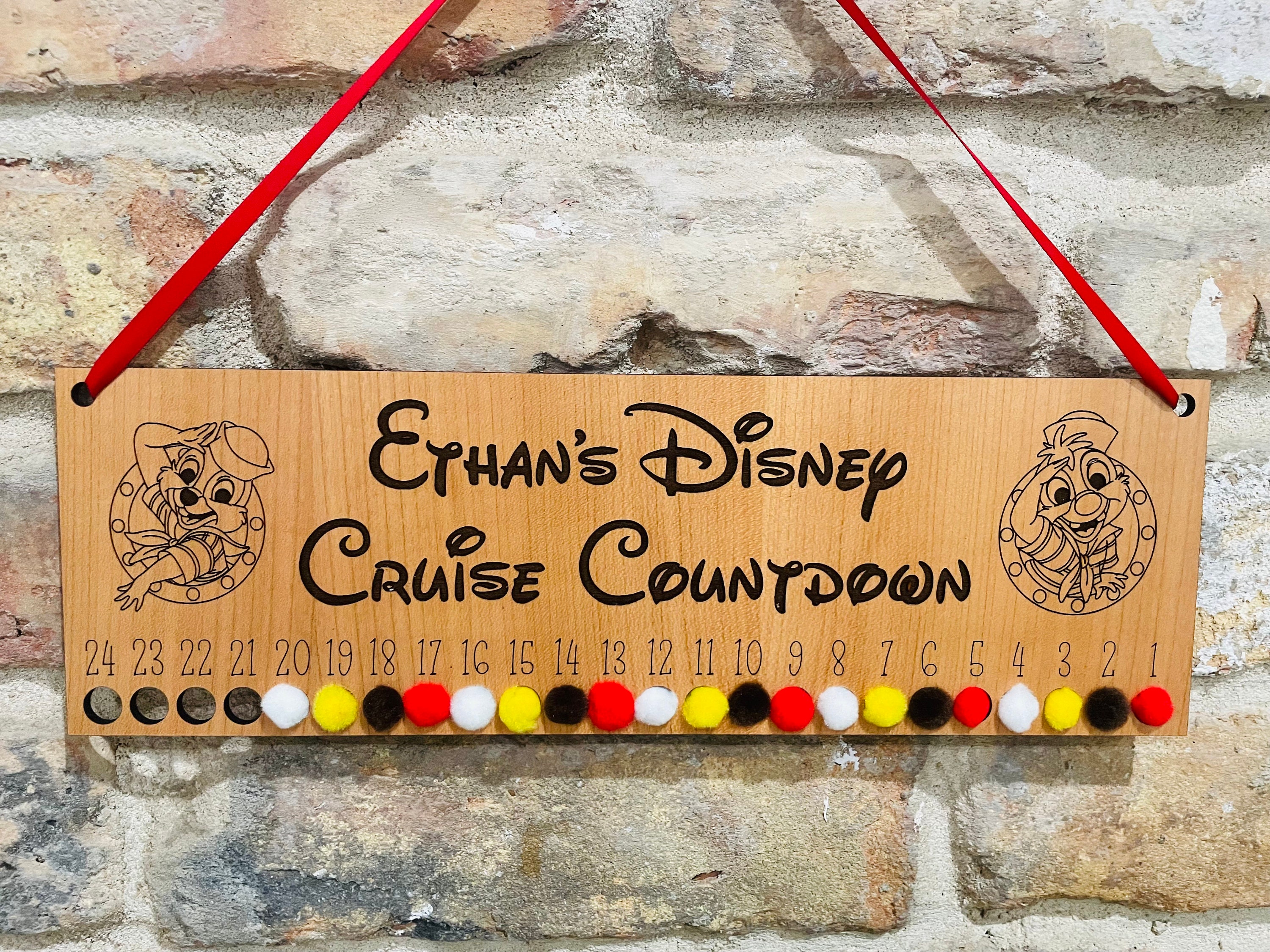 Disney Cruise Countdown Calendar Personalized Laser Engraved - Etsy