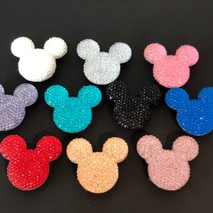 5 Mickey Mouse shaped Glitter Magnets - assorted colors - great for Disney Cruise Fish Extender or Trading - gift idea for moms or teens