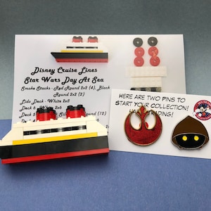 Star Wars Day at Sea inspired Lego® Disney Cruise Ship and Trading Pin set combo - Fish extender gift idea for teens, boys and girls