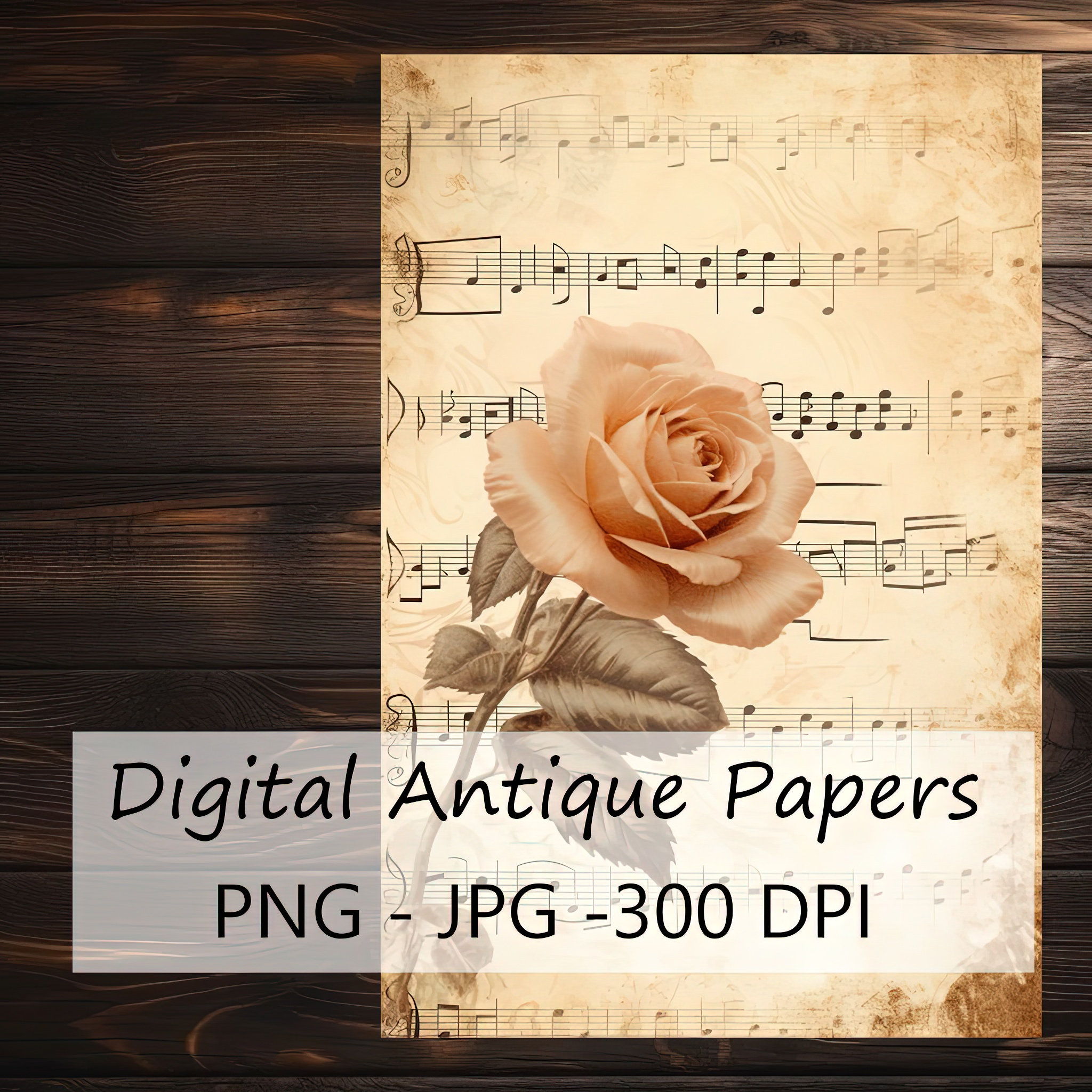 Vintage Sheet Music Art - Printable Digital Download for Scrapbooking ...