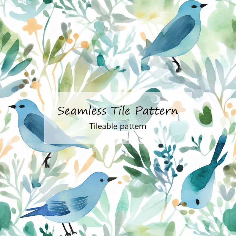 Elegant Watercolor Flowers and Birds Seamless Pattern Perfect for ...