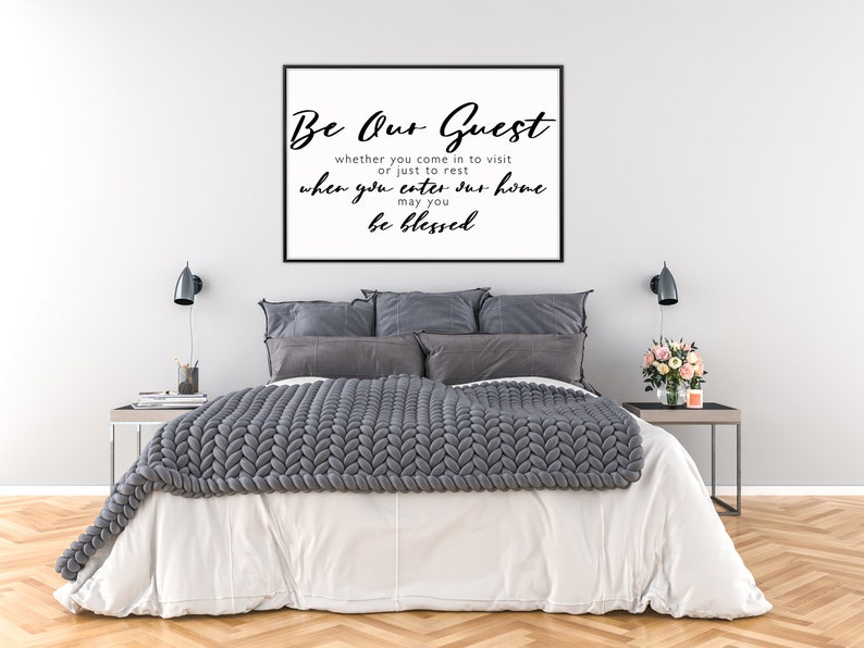 Be Our Guest Guest Room Decor Guest Room Wall Art Quote Etsy
