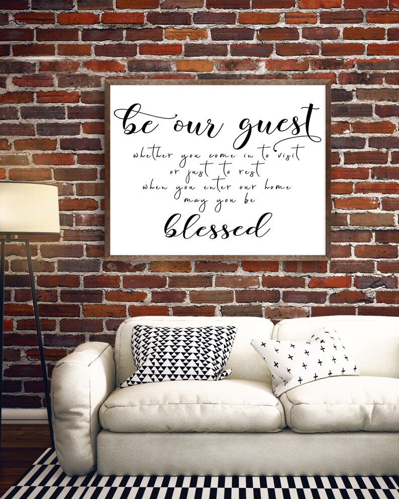 Be Our Guest, Guest Room Decor, Guest Room Wall Art Quote Print