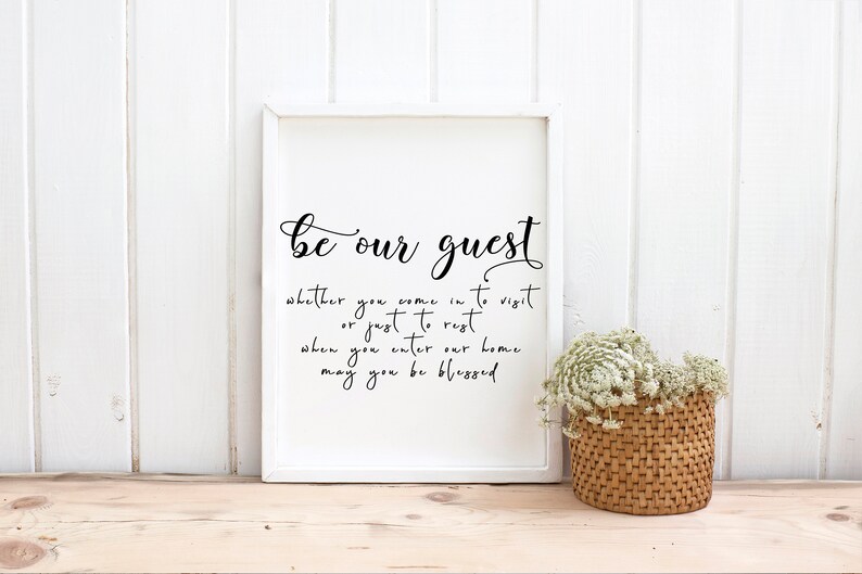Be Our Guest Guest Room Decor Guest Room Wall Art Quote Etsy UK