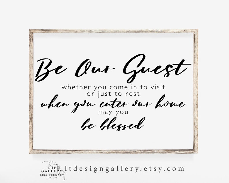 Be Our Guest Guest Room Decor Guest Room Wall Art Quote Etsy