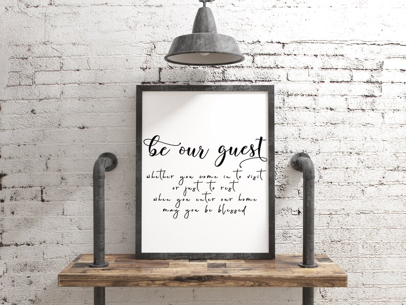 Be Our Guest Guest Room Decor Guest Room Wall Art Quote Etsy UK