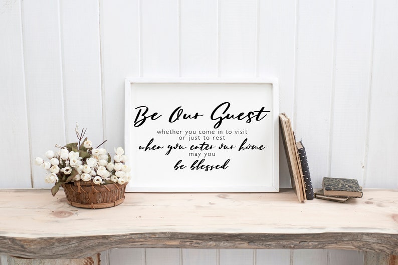 Be Our Guest Guest Room Decor Guest Room Wall Art Quote Etsy