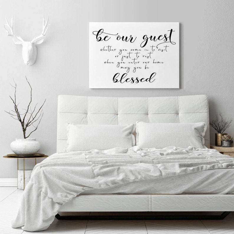 Be Our Guest, Guest Room Decor, Guest Room Wall Art Quote Print