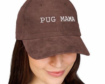 Personalized Vintage Dog Breed Mama Cap, Embroidered Corduroy Hat, Pet Owner Gift, Vintage Hat, Custom Presents, Accessory, Dog Lover Cap