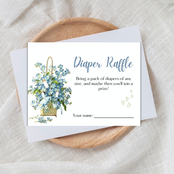 Diaper Raffle Ticket, Baby Shower, Diaper Raffle Card, Printable Diaper Raffle Ticket, Digital Download, Floral Baby Shower, Sip and See