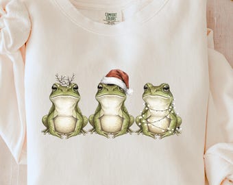 Comfortkleur Leuke vakantiekikker - gezellige paddentrui, perfect cadeau voor dierenliefhebbers, winterkleding, kerst, feestelijk sweatshirt