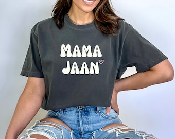 Mama Jaan Comfort Kleuren T-shirt voor Desi Esthetische Moeder Indian Oversized Comfortabel Shirt Zuid-Aziatische Mode Urdu Geschenken