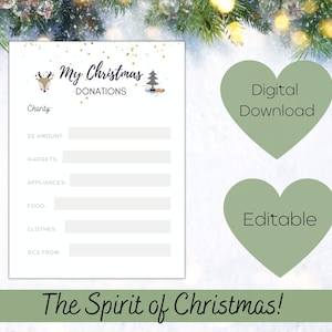 Christmas Donations List Printable, Children's Donation Christmas ...