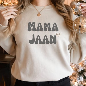 Mama Jaan Sweatshirt for Indian Pakistani Bangladeshi Mom Shirt for Fall Trendy Desi Gift for Grandma Desi Apparel for Moms Trendy Tshirt