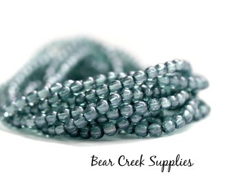 Pcs Art Hobby Jewellery Czech Crystal Glass Faceted Round Beads 4mm Silver 90