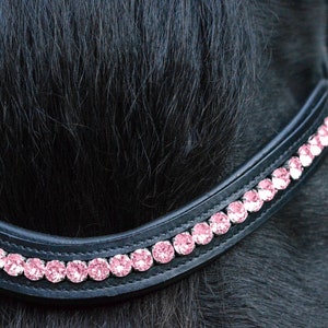 Light Rose Pink Custom Decorated Swarovski Crystal Browband