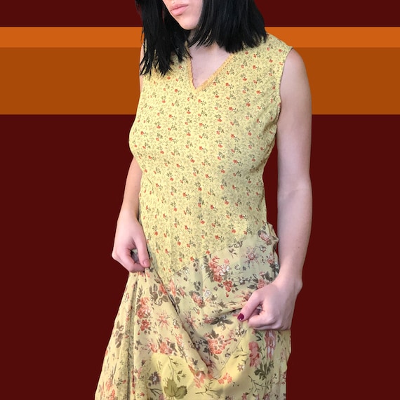 1980s Vintage April Cornell Floral Dress