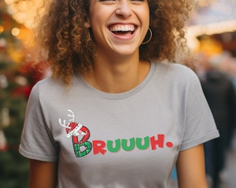 Bruuuh Christmas T-shirt Gifts For Him, Her, Mom, Dad, Bro, Sis, Teen, Cool Meme Trendy Sarcastic Christmas Shirt, Retro Christmas Tee
