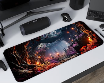 Fantasy Stone Lit Path Gaming Mousepad, Gamer Mouse Pad, Mouse Pad, Desk Mat, PC Gaming Accessories, Large Desk Mat, Desk Setup