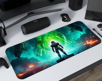 Soldier Overlooking Explosions Gaming Mousepad, Gamer Mouse Pad, Mouse Pad, Desk Mat, PC Gaming Accessories, Large Desk Mat, Desk Setup