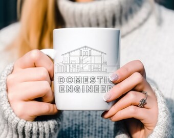Domestic Engineer Mug 11oz, Coffee Lover Mug, Gift for Coffee Lover, Coffee Cup, Coffee Gift for Her