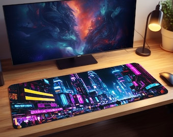 Japanese Steampunk Desk Mat/ Mouse Pad, Gaming Mousepad, Gamer Mouse Pad, Mouse Pad, Desk Mat, Gift For Gamer, Laptop, PC Gaming Accessories