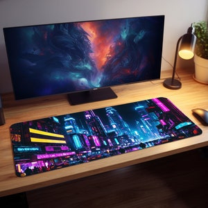 Japanese Steampunk Desk Mat/ Mouse Pad, Gaming Mousepad, Gamer Mouse Pad, Mouse Pad, Desk Mat, Gift For Gamer, Laptop, PC Gaming Accessories