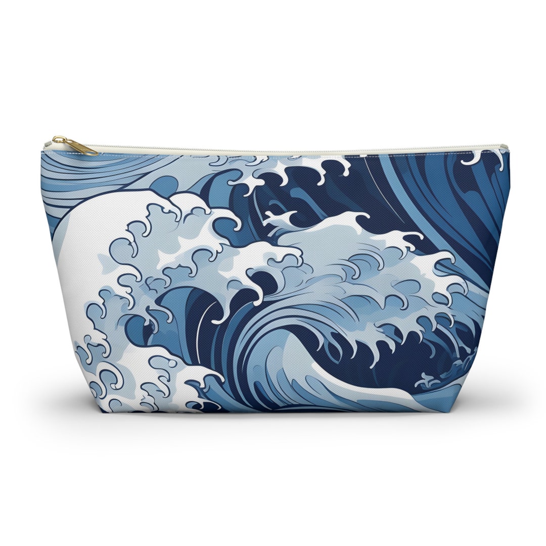 Japanese Waves Accessory Pouch , Luxury Accessory Bag, Makeup Organizer ...