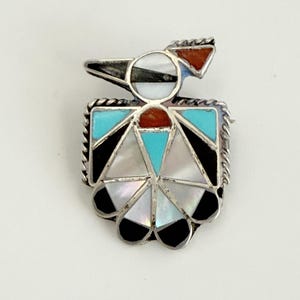 Zuni Vintage Thunderbird Pin or Brooch, Sterling Silver - Etsy