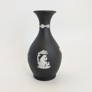 Wedgwood Victorian Black Basalt Jasperware Vase