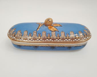 Fine Ironstone Toothbrush or Razor Box, Victorian Stafforshire