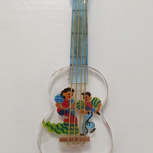 Vintage Lucite Guitar Pin, MCM, Latin American image 2