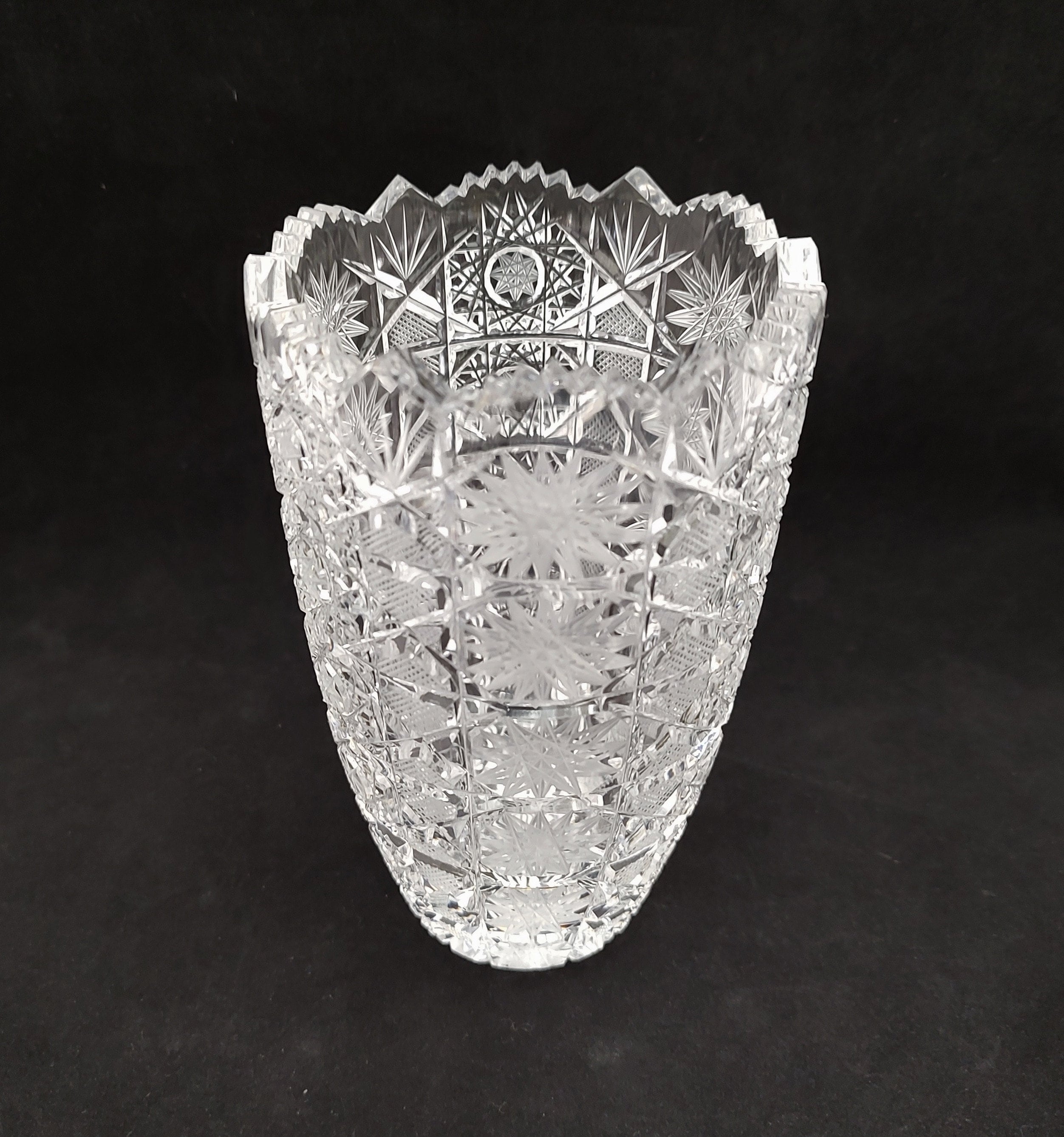 Bohemia Crystal Queens Lace Cut Champagne Coupe Glass, Vintage Hand - Ruby  Lane