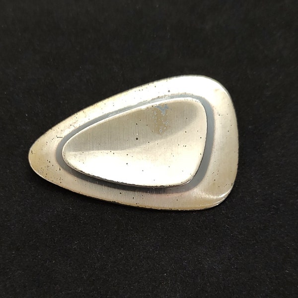 Otto Bade Modernist Sterling Silver Pin with Brushed Finish