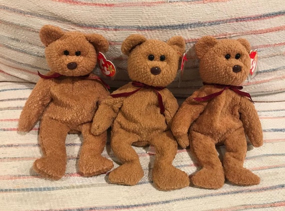 1993 Retired Ty Curly Bear Beanie Baby Mint Condition UK